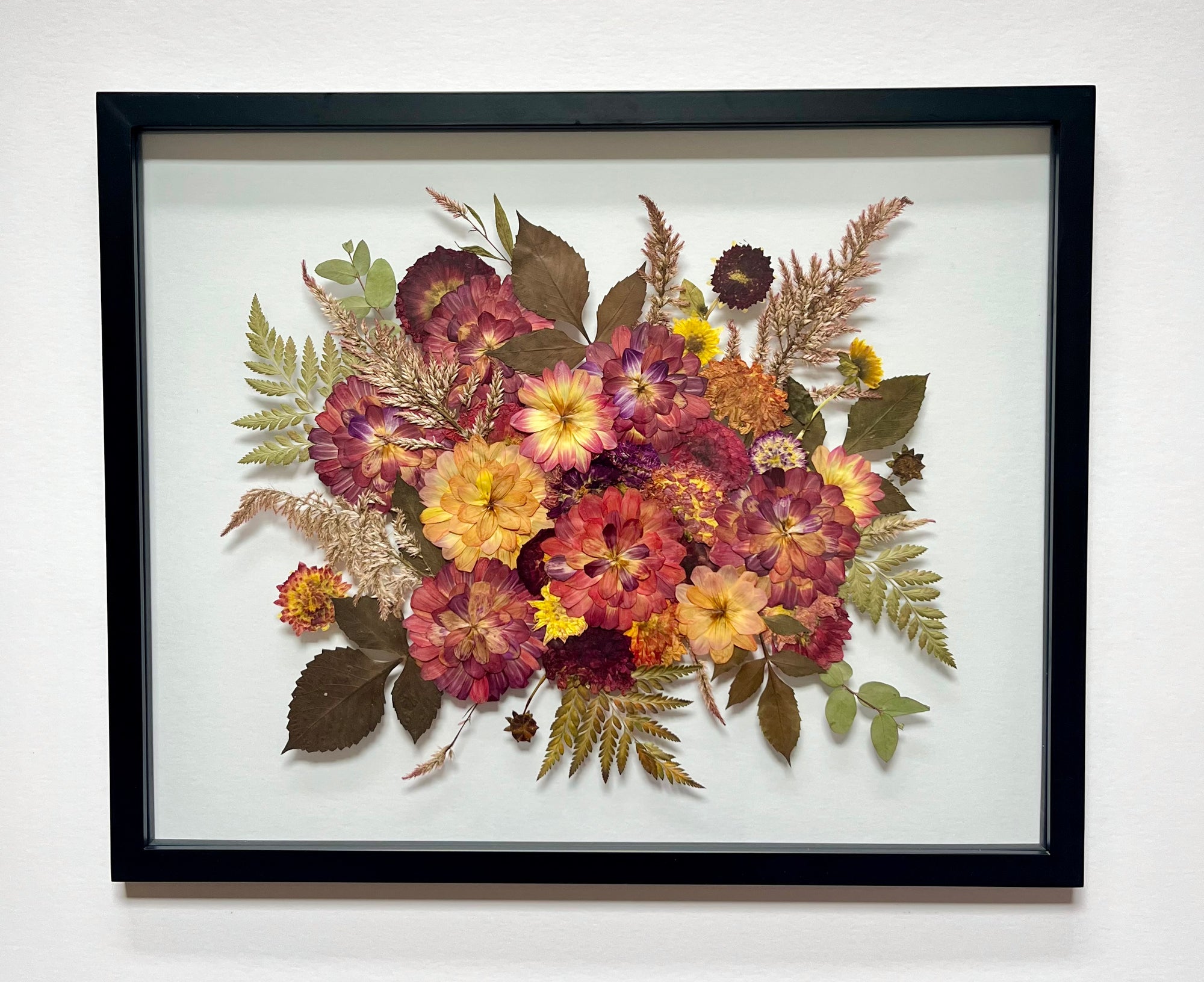*Main Piece* 16 x 20 Custom Bridal Bouquet Pressed Frame